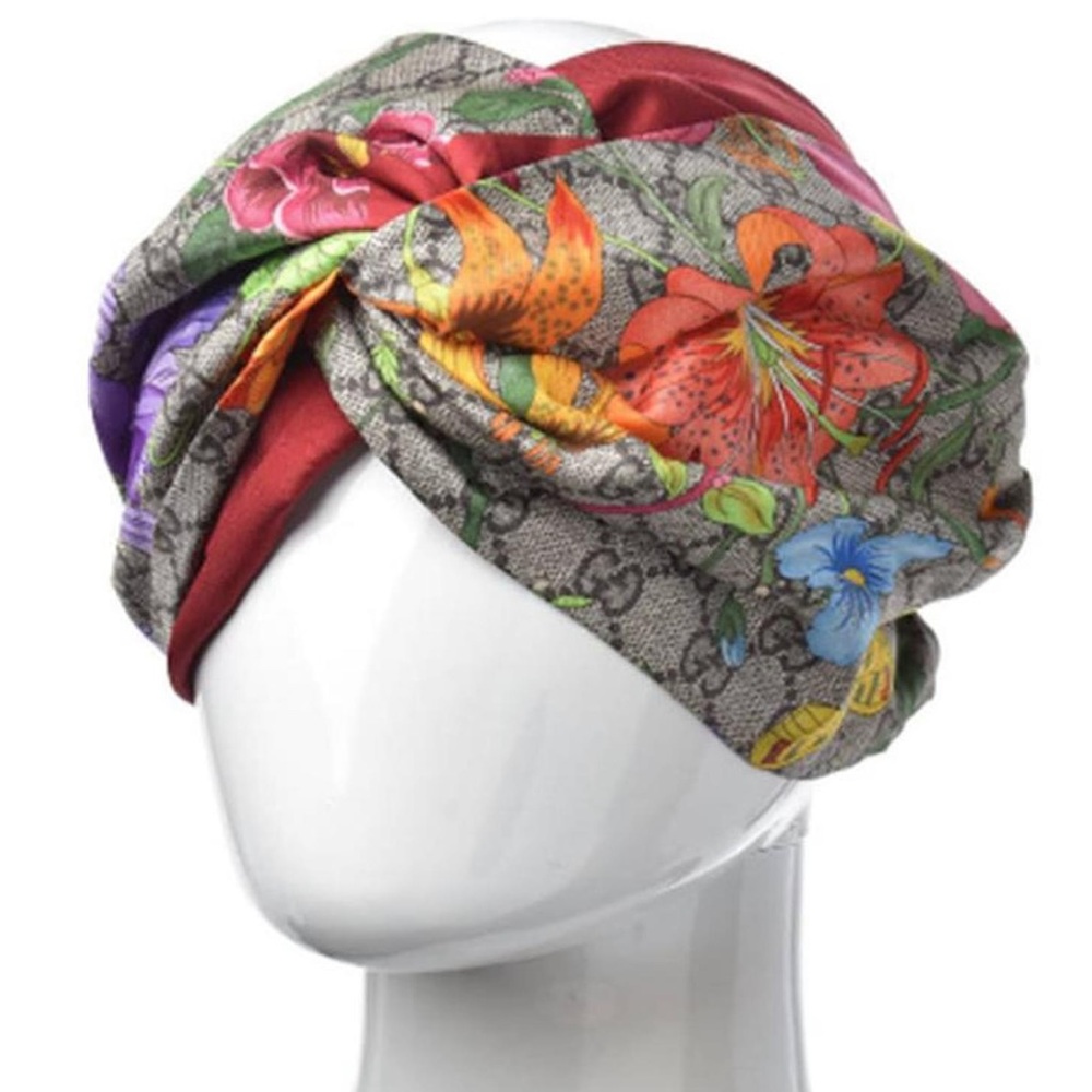 Gucci Flora Floral Monogram Silk Turban